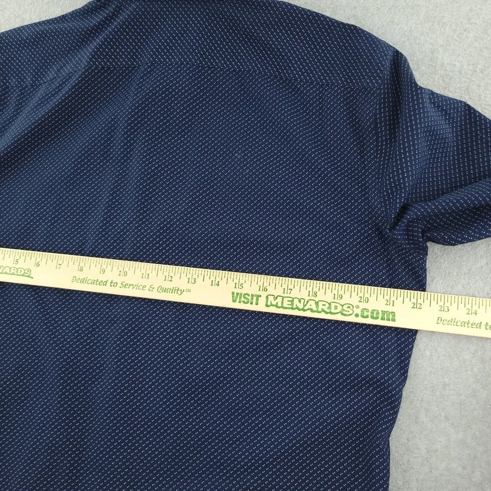 Banana Republic Dress Shirt Mens Large Blue Geometric Slim Fit Non Iron Stretch